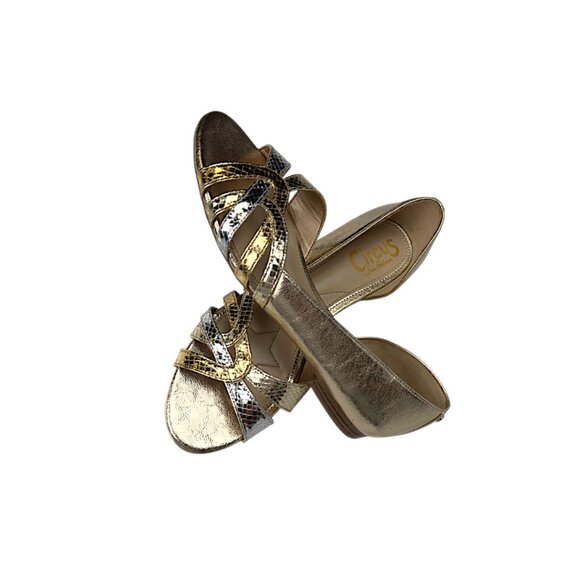 Circus by Sam Edelman Belinda D'Orsay Metallic Gold-Strappy Flats  Sz. 8 - Picture 10 of 10